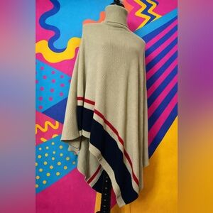 🤍 SHEIN One Size Knit Turtleneck Poncho Sweater